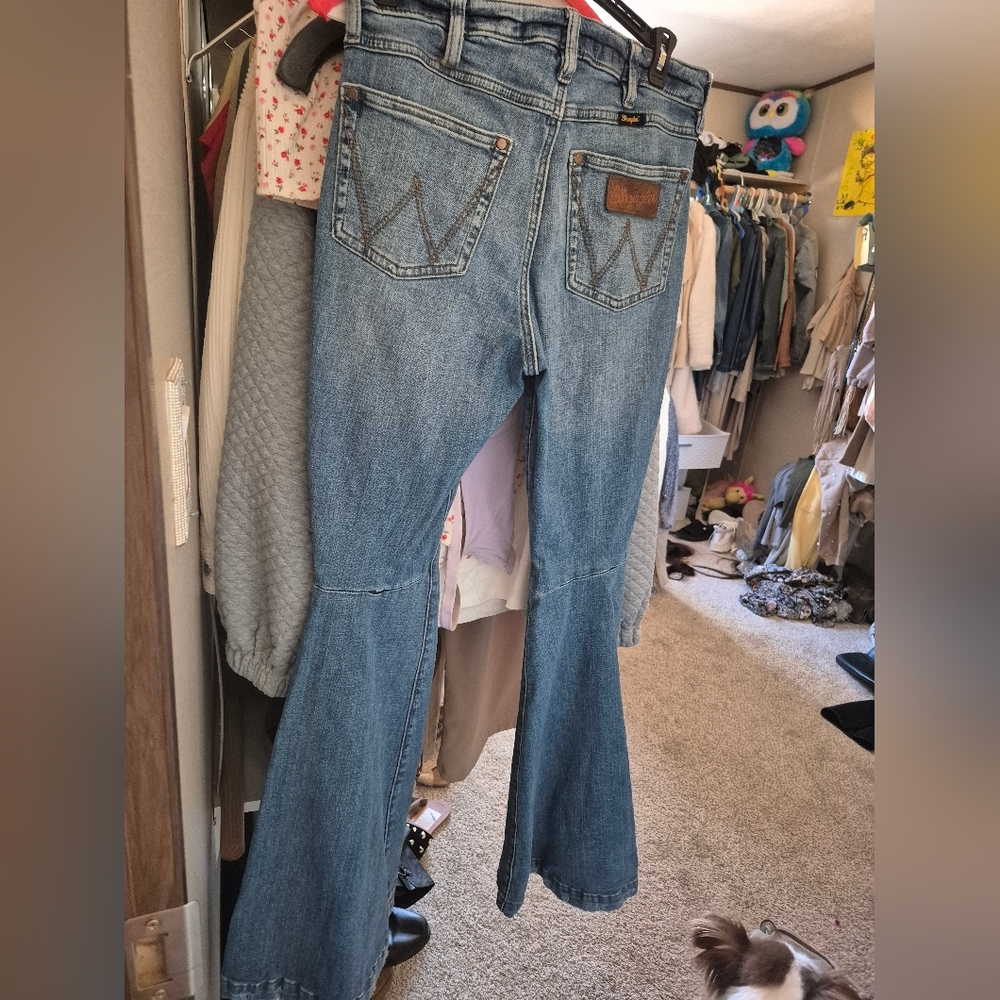 Wrangler Blue Flare & Wide Leg Jeans